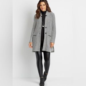 Gray Button Front Cardigan Coat